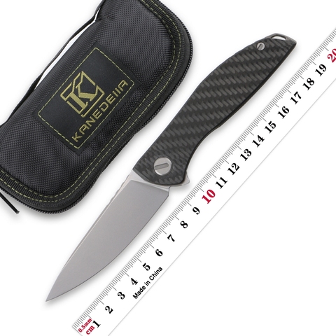 Kanedeiia Hation Zero Flipper folding knife titanium + carbon fiber handle K110 steel hunting tactics practical EDC hand tool ► Photo 1/6