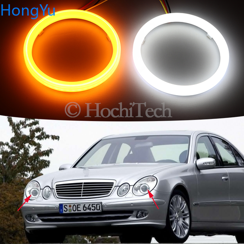 for Mercedes Benz e class w211 E200 220 270 280 320 420 Cotton Switchback LED Dual Color Angel Eye White Amber turn signal light ► Photo 1/6