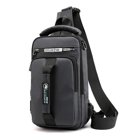 New Multifunction Crossbody Bag Mens USBCharging ChestPack Waist bag Male Waterproof Short Trip Chest LargeCapacity Shoulder Bag ► Photo 1/6