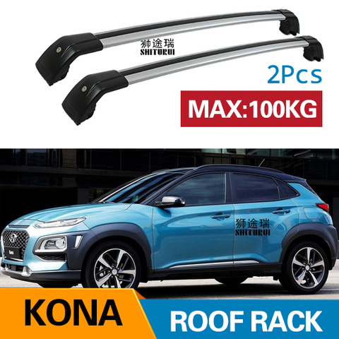 2Pcs Roof bars For HYUNDAI KONA  2017+ 2022+  Aluminum Alloy Side Bars Cross Rails Roof Rack Luggage  ► Photo 1/5