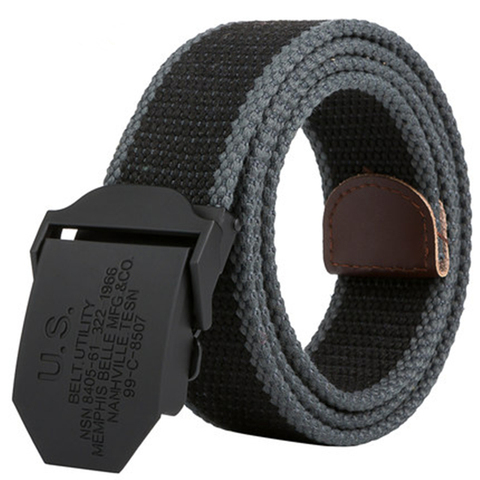2022 Men Weave Canvas Unisex belt mens waist belt Casual Cargo Belt Military fans Automatic Buckle-Belt Male Field Tactical Belt ► Photo 1/6