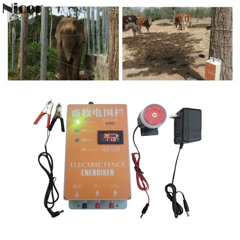 Solar Electric Fence For Animals Fence Energizer Charger High Voltage Pulse Controller Poultry Farm Electric Fence Insulators ► Photo 1/6