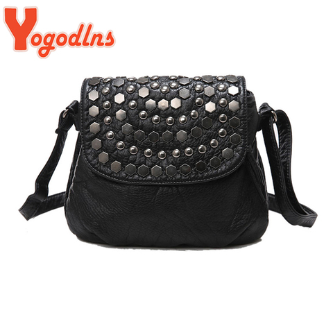 Yogodlns Fashion Black Enveljavascope Women Clutch Rivet Girls Leather Party Purse Small Shoulder Handbag Evening Messenger Bags ► Photo 1/6