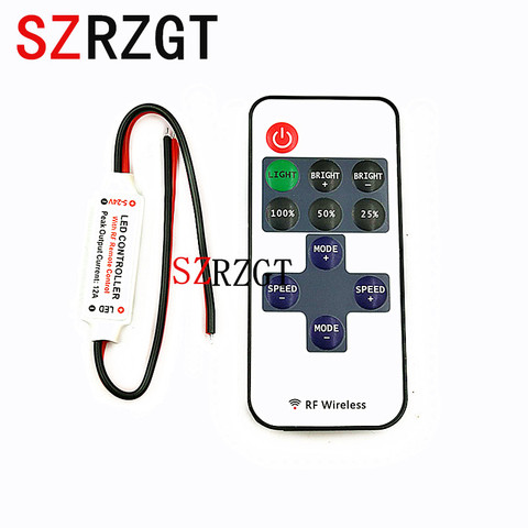 Mini DC12V  Led Controller Dimmer 12A Wireless RF Remote to Control Single Color Strip Lighting 3528 5050 led strip ► Photo 1/4
