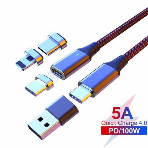 100W Magnetic PD Fast Charging Micro Cable Type C to Type C Data Cable Plug Adapter NO Cable Include ► Photo 1/6