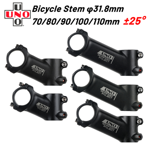 UNO Bike Stem UltraLight Stem Mountain Road Bicycle Stem 31.8mm Handlebar Stem 25 Degree  70-110mm Matte Black Bike Stem Part ► Photo 1/6