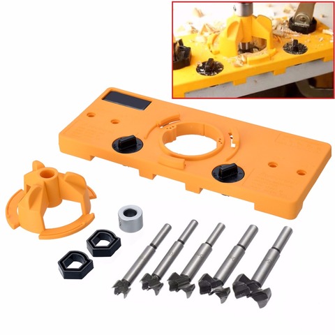 Concealed 35MM Cup Style Hinge Jig Boring Hole Drill Guide + Forstner Bit Wood Cutter Carpenter Woodworking DIY Tools ► Photo 1/6