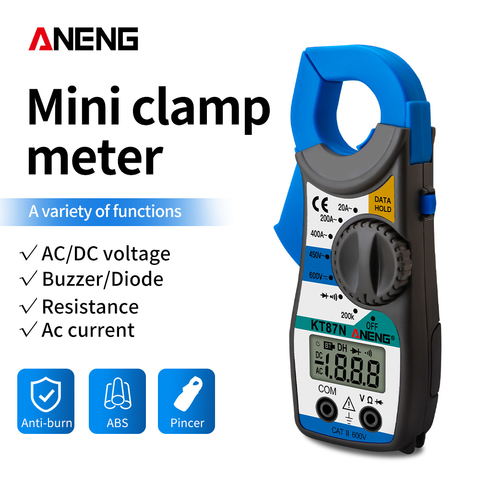 ANENG KT87N Mini Digital Clamp Meters AC/DC Voltage AC Current 600v True RMS Multimeter Capacitance Electrical Megger Tester ► Photo 1/6