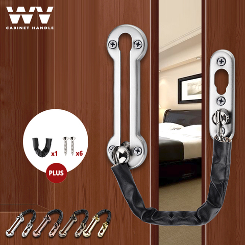 WV Anti-theft Stainless Steel Hotel Door Chain Latch Safety Guard Security Lock Security Limiter Tools Hardware for Home Door ► Photo 1/6