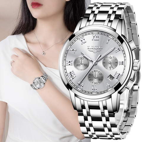 LIGE 2022 New Fashion Women Watches Ladies Top Brand Luxury Creative Steel Women Bracelet Watches Female Quartz Waterproof Watch ► Photo 1/6