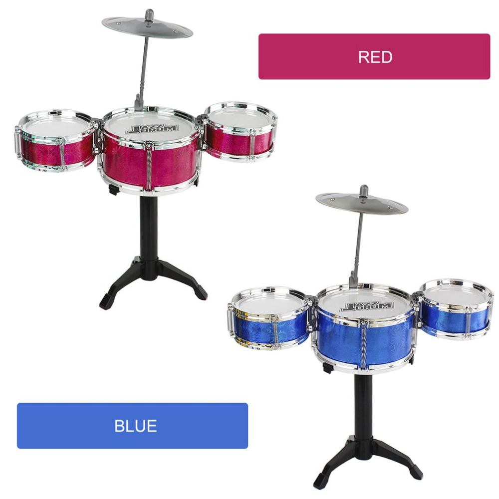 Red Blue Children’s Drum Set Kit Musical Instrument Toy for Kids 