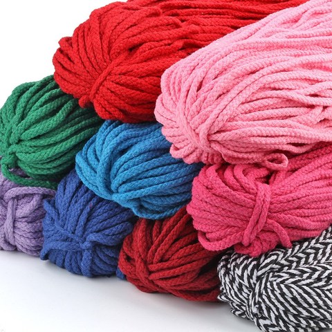 5mm Cotton Cord Eco-Friendly Twisted Rope High Tenacity Thread DIY Textile Craft Woven String Home Decoration Touw 5yards/lot ► Photo 1/6