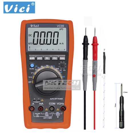 VICI Digital Multimeter VC99 3 6/7 Voltmeter Ammeter Temperature AC DC Volt Amp OHM Capacitance Hz Test Thermocouple Analog Bar ► Photo 1/6