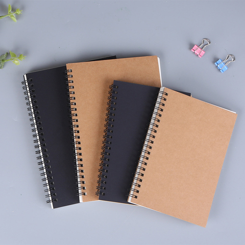 1PC Sketchbook Retro Spiral Coil Kraft Paper Notebook Sketch Painting Diary Drawing Painting Graffiti Office School Stationery ► Photo 1/6