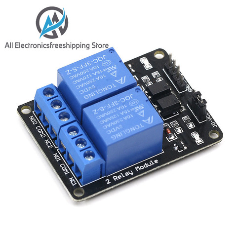 5V 2 Channel Relay Module Low Level Triggered 2-Way 2CH Relay Module with Optocoupler Expansion for Arduino ARM PIC AVR DSP ► Photo 1/6