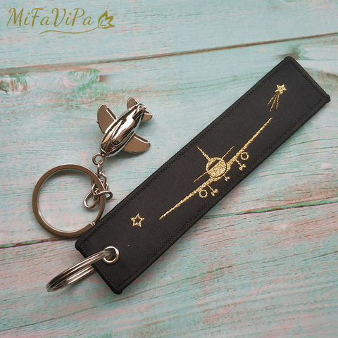 MiFaViPa Fashion Trinket Pilot Keychains Porte Woven Flight Crew Pilot Gift Aviation Key Chain with 1 PC Metal Plane Key Rings ► Photo 1/6