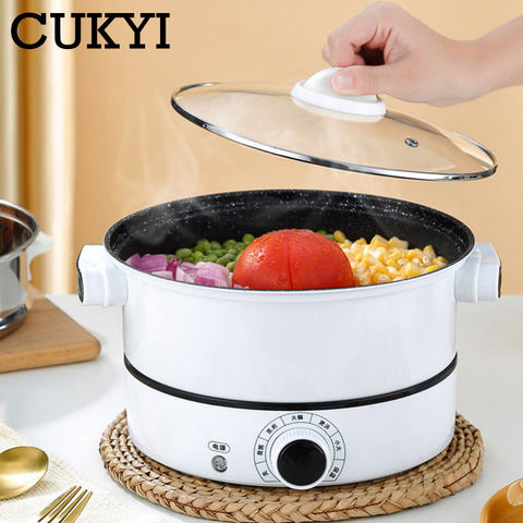CUKYI Multifunction electric cooking pot  Non-stick Medical stone coating Hot pot Noodles boiler food steamer insulation Fry pan ► Photo 1/6