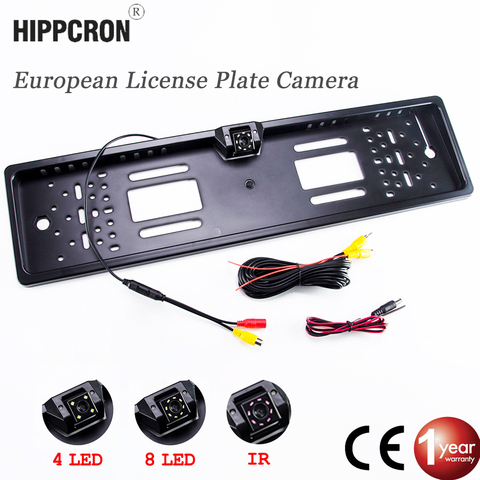 Car Plate Camera Rear View Wireless EU European License Frame Waterproof Night Vision Reverse Backup Camera 4 LED Or 8 LED light ► Photo 1/6
