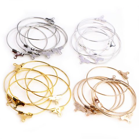 30pcs 20 25 30 35 40 45mm Hoop Earrings Findings Big Circle Ear Wire Hoops Earrings For DIY Jewelry Making Supplies Accessories ► Photo 1/6
