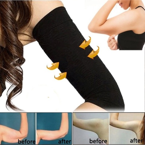 2pcs Women Elastic Compression Arm Shaper Sleeves Slimming Weight