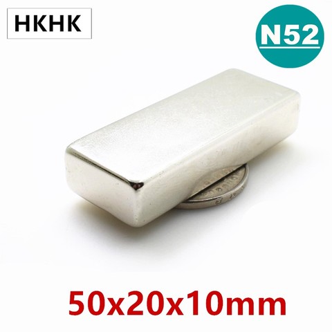 5 10pcs N52 magnet 50*20*10 Big Bulk Super Strong Strip Block Magnets Rare Earth Neodymium magnet 50x20x10 50mmx20mmx10mm ► Photo 1/6