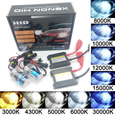 Car HID Xenon Headlights Kit 12V 55W Ballast & Xeon Light Bulbs H1 H3 H7 H11 9005 9006 880 3000K 4300K 6000K 8000K 15000K 30000K ► Photo 1/6