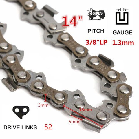 1pc 14'' Chainsaw Chain 3/8'' Pitch 50/52 Drive Link Chainsaw 
