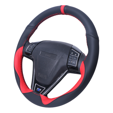 O SHI CAR Universal Sport Style Steering Wheel Cover Car Fibe Leather Steering Wheel Braid Anti-wear Steering Cover 38cm X9 ► Photo 1/6