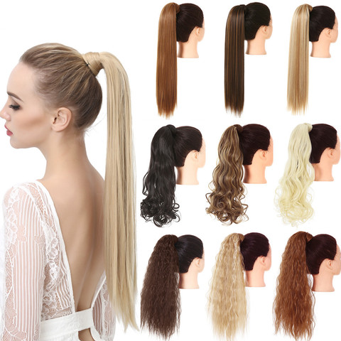 Cheap 22Inch 16 Clips in Hair Extensions Long Curly Hairstyle Synthetic  Ombre Blonde Black Hairpieces Heat Resistant False Hair