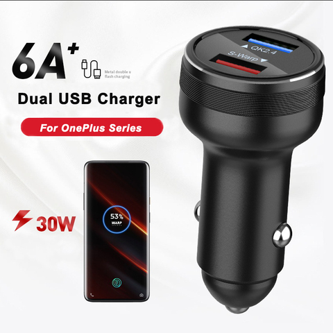 30W OnePlus 8 Pro Warp Car Charger S-Vooc Fast Car Charging Type-C Fast Cable For One Plus Nord 8 7T 6T 5T 1+5 1+3 Dash Charger ► Photo 1/6