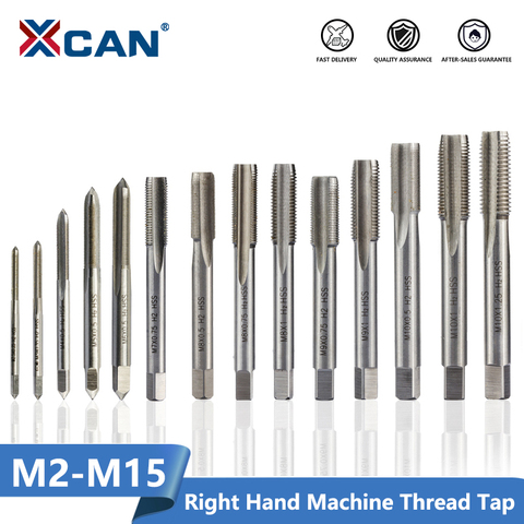 XCAN 1pc Right Hand Thread Tap HSS Machine Plug Tap Metric Screw Tap Drill Thread Tool M2 M2.5 M3 M4 M5 M6 M7 M8 M10 M12 M14 M15 ► Photo 1/5