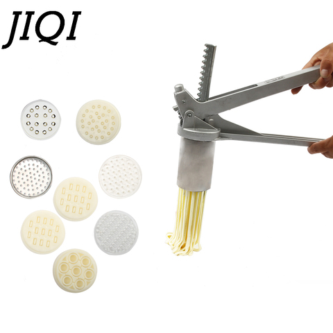 JIQI 8 Mode Stainless Steel Pasta Maker Handmade Noodles Press Spaghetti Noodle Press Machine Hand Operated Dough Cutter Molds ► Photo 1/6