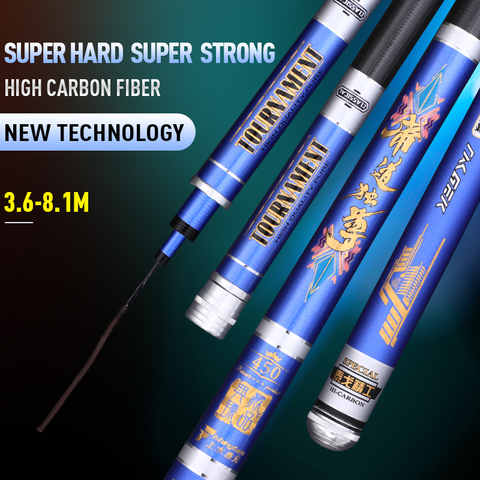 2022NEW 3.6M3.9M4.5M4.8M5.4M 6.3M 7.2M 8.1MStream Fishing Rod Carbon Fiber Telescopic Fishing Rod Ultra Light carp Fishing ► Photo 1/6