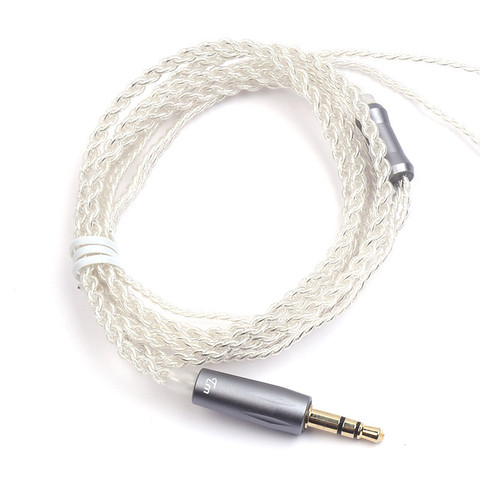 TRN Earphone Silver Plated Upgrade Cable A2 3.5mm 0.75 0.78 SE215 535 2Pin\Mmcx Plug For V80 V20 V10 AS10 BA5 V30 T2 V90 C10 M10 ► Photo 1/6