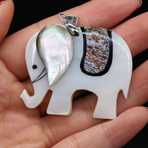 1PC Natural White Mother of Pearl Shell Pendant Lucky Elephant Seashells Charms for DIY Necklace Making Jewelry Findings Gift ► Photo 1/6