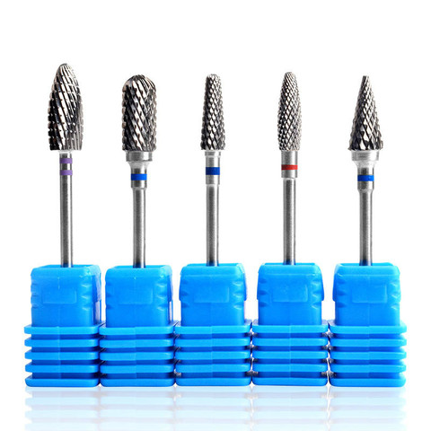 1pc Blue Nail Cone Tip Tungsten Steel Drill Bits Electric Cuticle Clean Rotary for Manicure Pedicure Grinding Head Sander Tool ► Photo 1/6
