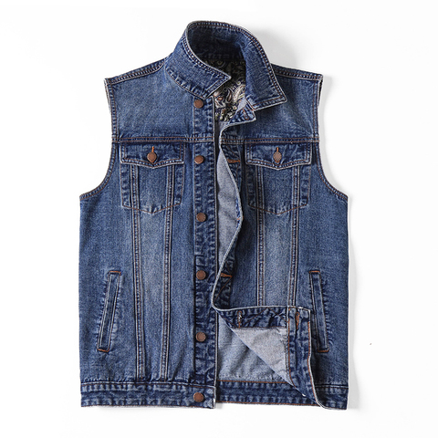 Men's Denim Vest Jacket Large Size 6XL Plus Size 7XL Clothing Summer Fashion Waistcoat Male Casual Big size Jeans Jacket Men ► Photo 1/6