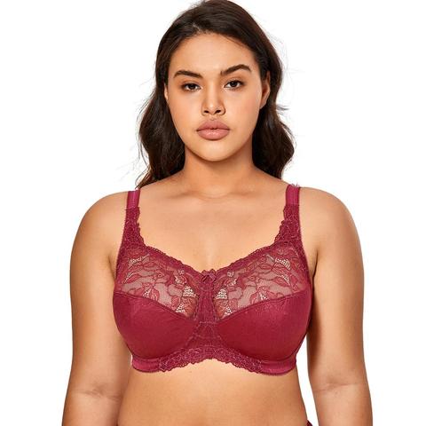 Women's Plus Size Unlined Wireless Full Coverage Floral Lace Bra ► Photo 1/6