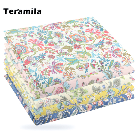 Teramila Luxurious Flower Printed Handmade Crafts Supplies  100%Cotton Cloth Needlework Fabric for Sewing Patchwork Woven Quilt ► Photo 1/6