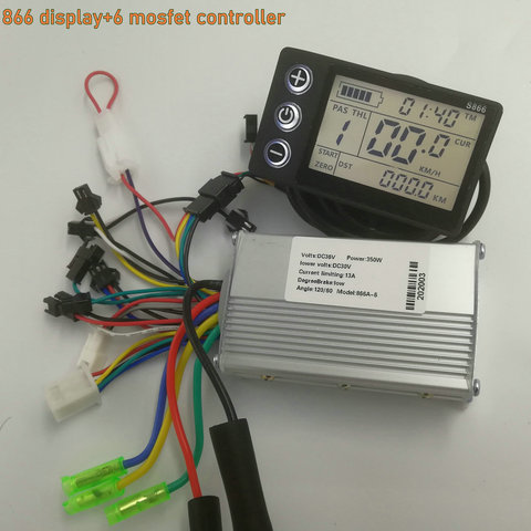 LCD DISPLAY 866+BLDC controller 24v36v48v60v350W for electric bike bicycle accessory scooter parts MTB gauge tricycle intrument ► Photo 1/6