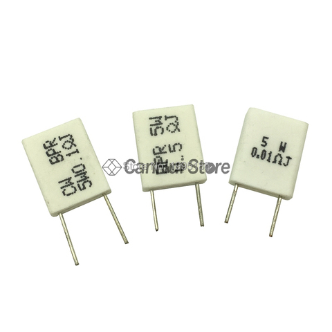 10pcs 5W 0.01 0.015 0.02 0.05 0.1 0.15 0.2 0.25 0.33 0.47 0.5 ohm Non-inductive Ceramic Cement Resistor ► Photo 1/6