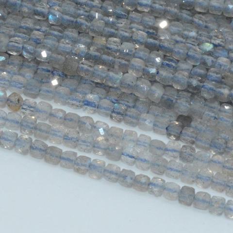 Natural Labradorite Faceted Irregular Cube Bead 2.5mm ► Photo 1/4