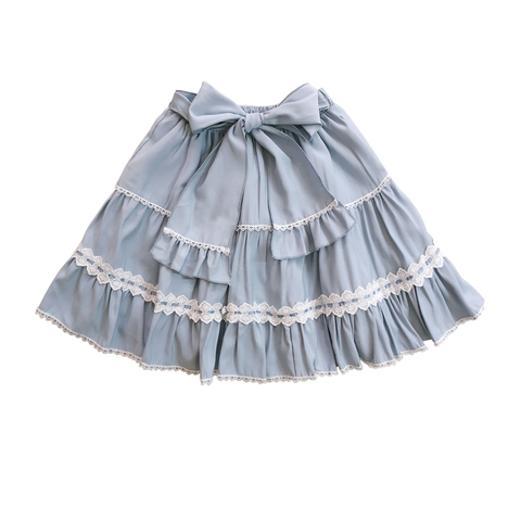 Lolita Kawaii Cosplay Skirt Women Sweet Lace Bow High Waist Princess Mini Skirts School Girls Vintage Cute Bandage Tutu Skirt ► Photo 1/6