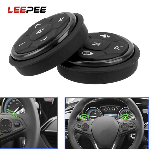 LEEPEE 10 keys Wireless Car Steering Wheel Controller Music GPS Navigation Radio Remote Control Buttons Car Accessories ► Photo 1/6