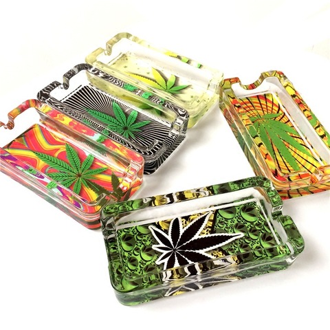 Reggae Rasta Hemp Fimble Leaf Bob Marley-Style Glass Ashtray Bar Home Decoration Creative Decoration ► Photo 1/6