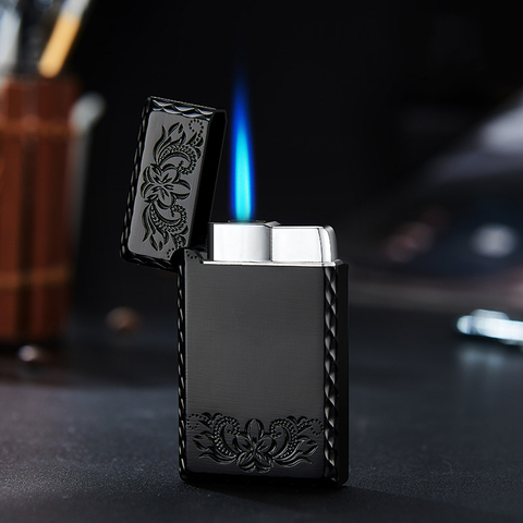 2022 New 1300C Blue Flame Butane Turbo Lighter Square Mini Gas Lighter Metal Lighters Smoking Accessories Cigarettes Lighters ► Photo 1/6