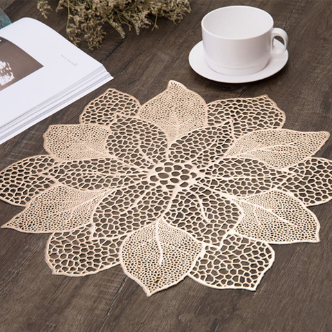 Mat Tabl Stand Mug Coaster Placemat for Kitchen Dining Table Simulation Plant PVC Table Mat Decorative Pad Coasters Home Decor ► Photo 1/6