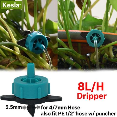 50PCS 2L 4L 8L Pressure Compensating Emitter Self-cleaning Durable Drip Irrigation Water Regulator Pipe 4/7MM 16 PE Hose Dripper ► Photo 1/6