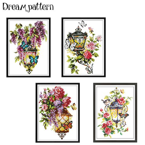 Light of inspiration cross stitch kit flowers 18ct 14ct 11ct cotton silk thread white fabric embroidery DIY handmade needlework ► Photo 1/4