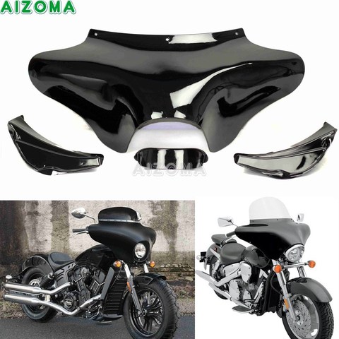 Motorcycle Front Outer Shades Batwing Fairing w/Windshield Cowling Mask For Hyosung Triumph Victory Harley Suzuki Yamaha V-star ► Photo 1/1